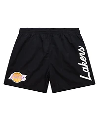 Mitchell & Ness Men's Black Los Angeles Lakers Team Essentials Nylon Shorts