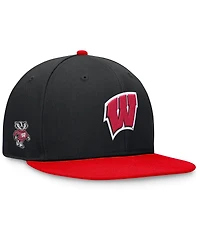 Top of the World Men's Black/Red Wisconsin Badgers Rally Two-Tone Fitted Hat