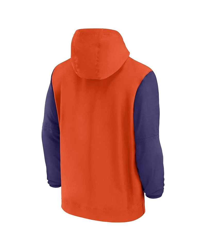 Nike Men's Orange Clemson Tigers 2024 Sideline Pregame Player Half-Zip Hoodie