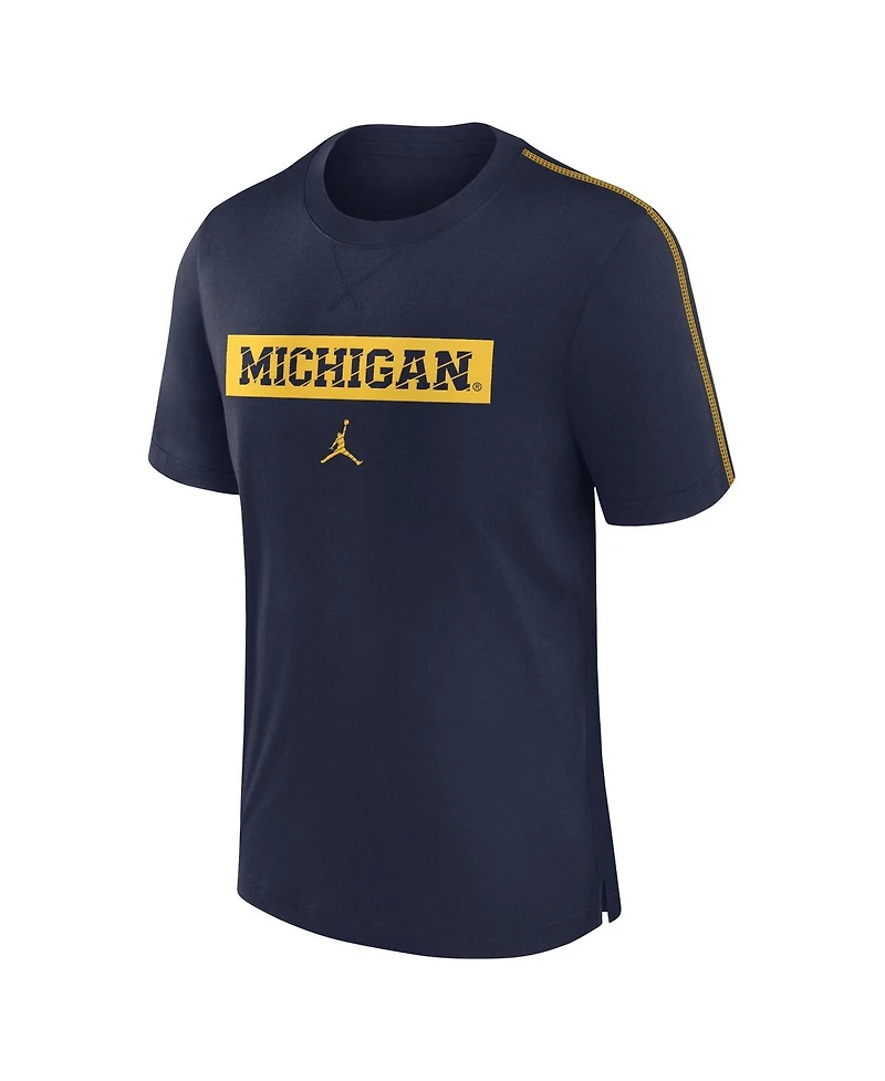 Jordan Men's Navy Michigan Wolverines 2024/25 Sideline Player Performance Tri-Blend T-Shirt