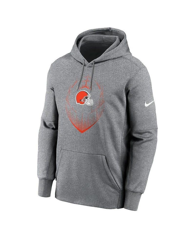 Nike Men's Heather Gray Cleveland Browns Icon Performance Pullover Hoodie