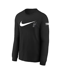 Nike Big Boys and Girls Black San Antonio Spurs Swoosh Long Sleeve T-Shirt