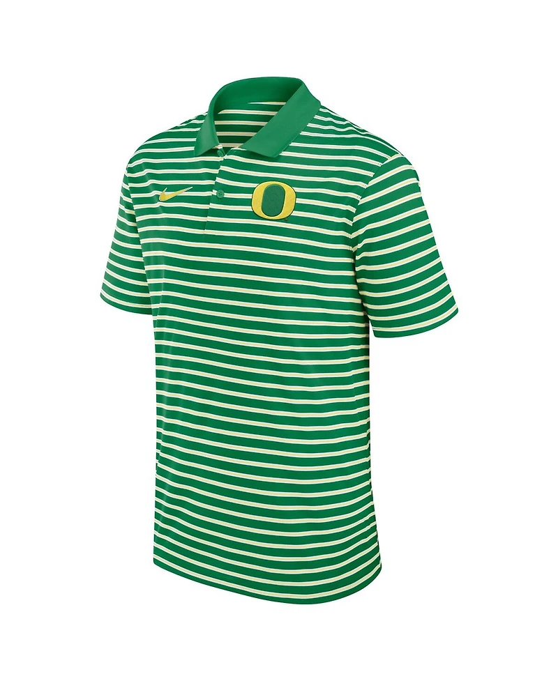 Nike Men's Green/White Oregon Ducks Primetime Victory Striped Performance Polo