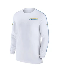 Nike Men's White Los Angeles Chargers Sideline Coach Uv Performance Long Sleeve T-Shirt