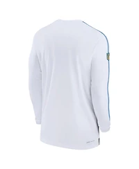 Nike Men's White Los Angeles Chargers Sideline Coach Uv Performance Long Sleeve T-Shirt