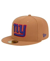 New Era Men's Tan York Giants Color Pack 59FIFTY Fitted Hat with Side Patch