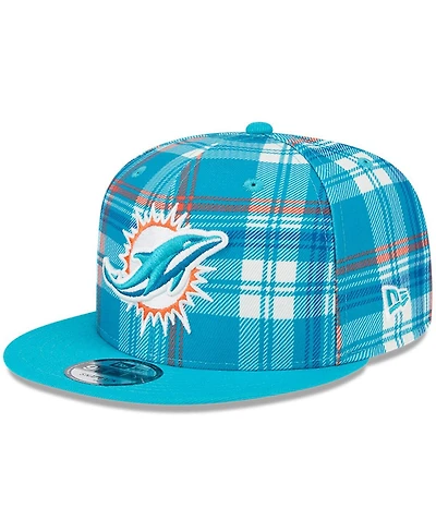 New Era Men's Aqua Miami Dolphins 2024 Sideline Statement 9FIFTY Snapback Hat