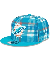 New Era Men's Aqua Miami Dolphins 2024 Sideline Statement 9FIFTY Snapback Hat