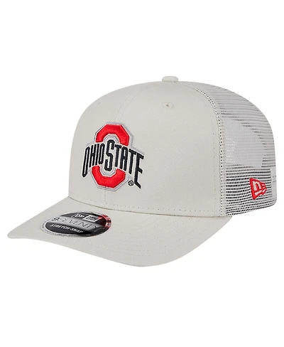 New Era Men's Stone Ohio State Buckeyes Canvas 9SEVENTY Stretch-Snap Hat