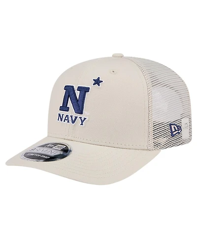 New Era Men's Natural Navy Midshipmen Canvas 9SEVENTY Stretch-Snap Hat