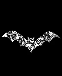 La Pop Art Men's Halloween Bat Raglan Baseball Word Art T-Shirt
