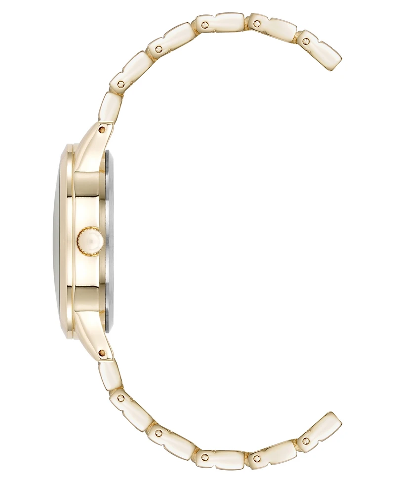 Anne Klein Women's Quartz Signature Round Roman Numeral Gold-Tone Alloy Metal Watch, 29mm