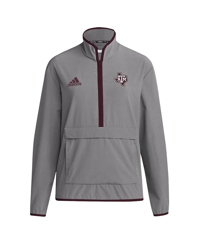 Adidas Men's Texas A M Aggies Coaches Sideline Half-Zip Jacket