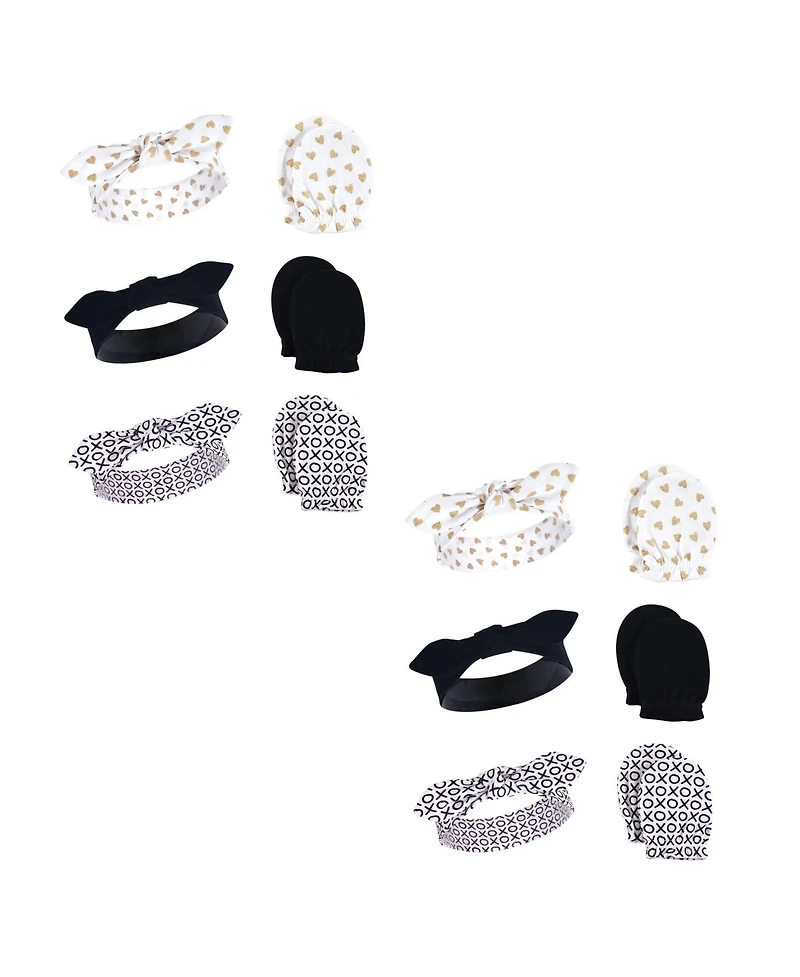 Hudson Baby Girls 12Pc Headband and Scratch Mitten Set