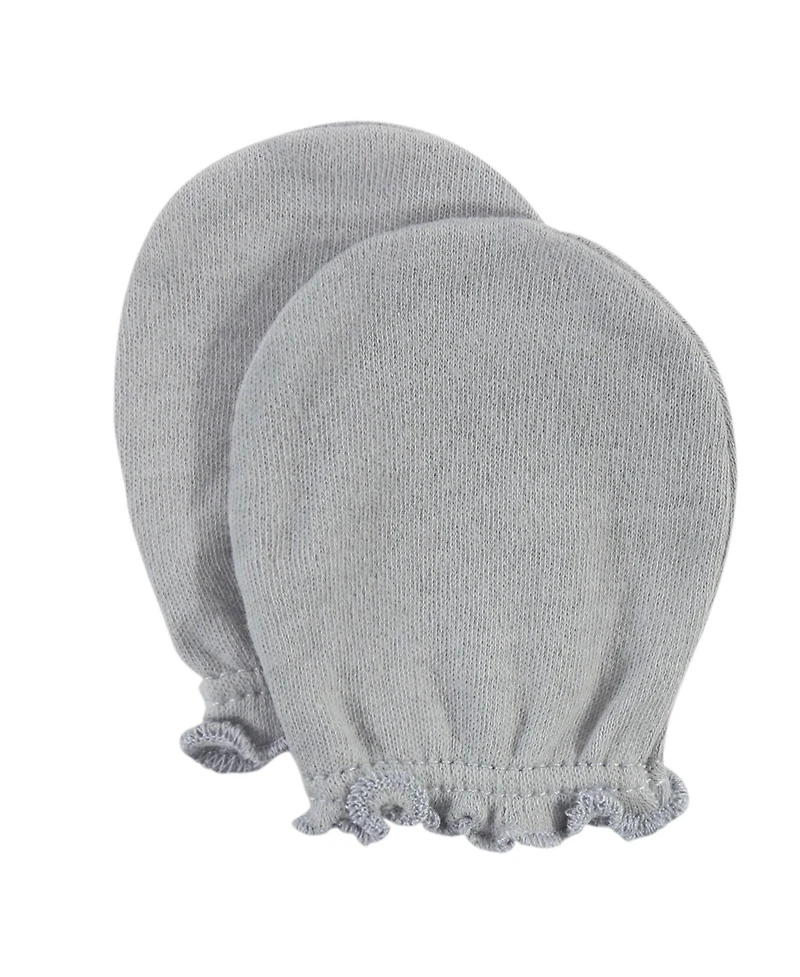 Hudson Baby Infant Cotton Scratch Mittens 10pk, Gray Elephant, One Size