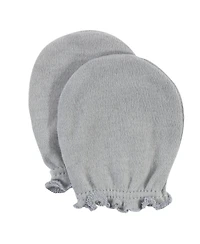 Hudson Baby Infant Cotton Scratch Mittens 10pk, Gray Elephant, One Size