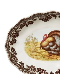 Spode Woodland Turkey Oval Fluted Dish, Set of 2