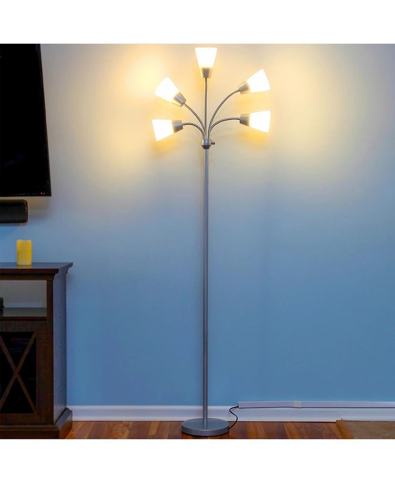 Medusa Modern 78" Led 5-Light Floor Lamp with Interchangeable Shades