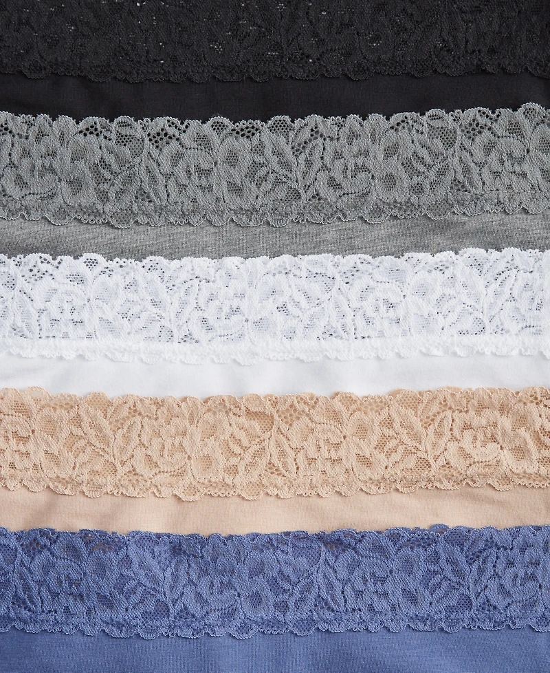 State of Day Women's Cotton Blend Lace-Trim Hipster Underwear, Created for Macy's