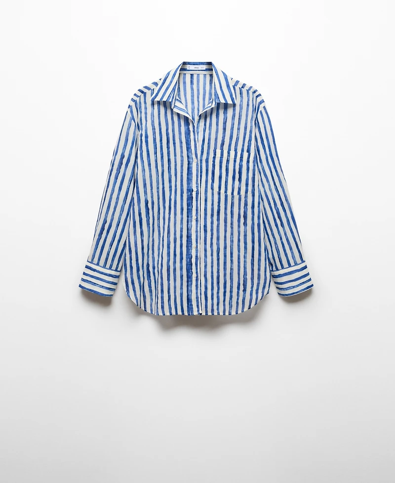 Mango Women's Cotton Striped Shirt