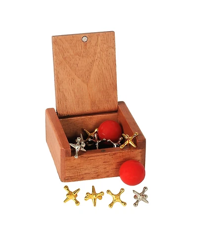 We Games Old-Fashioned Metal Jacks in a Wooden Box