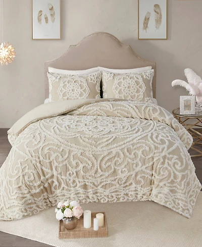 Madison Park Laetitia Medallion 3-Pc. Duvet Cover Set, Full/Queen