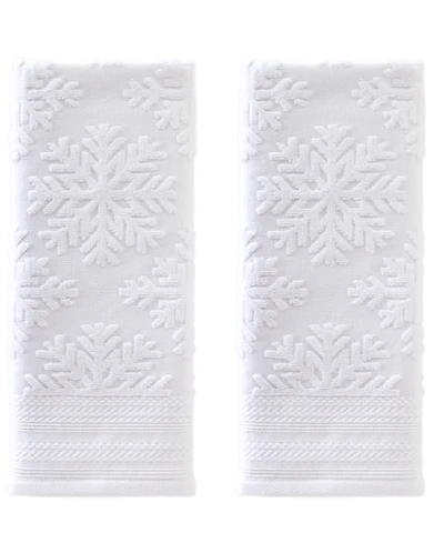 Skl Home Subtle Snowflakes Jacquard Cotton 2 Piece Hand Towel, 16" x 26"