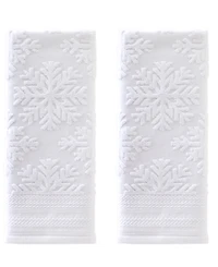 Skl Home Subtle Snowflakes Jacquard Cotton 2 Piece Hand Towel, 16" x 26"