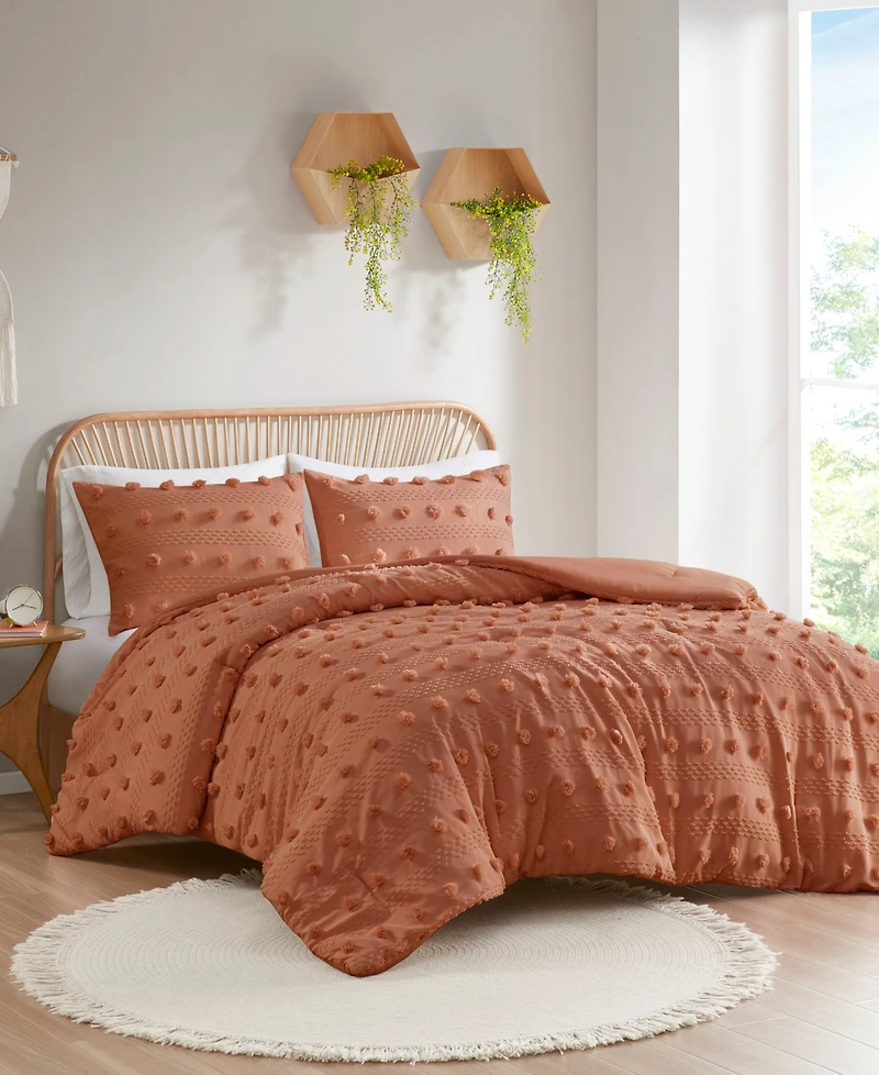 Intelligent Design Lucy Clip Jacquard 3-Piece Comforter Set