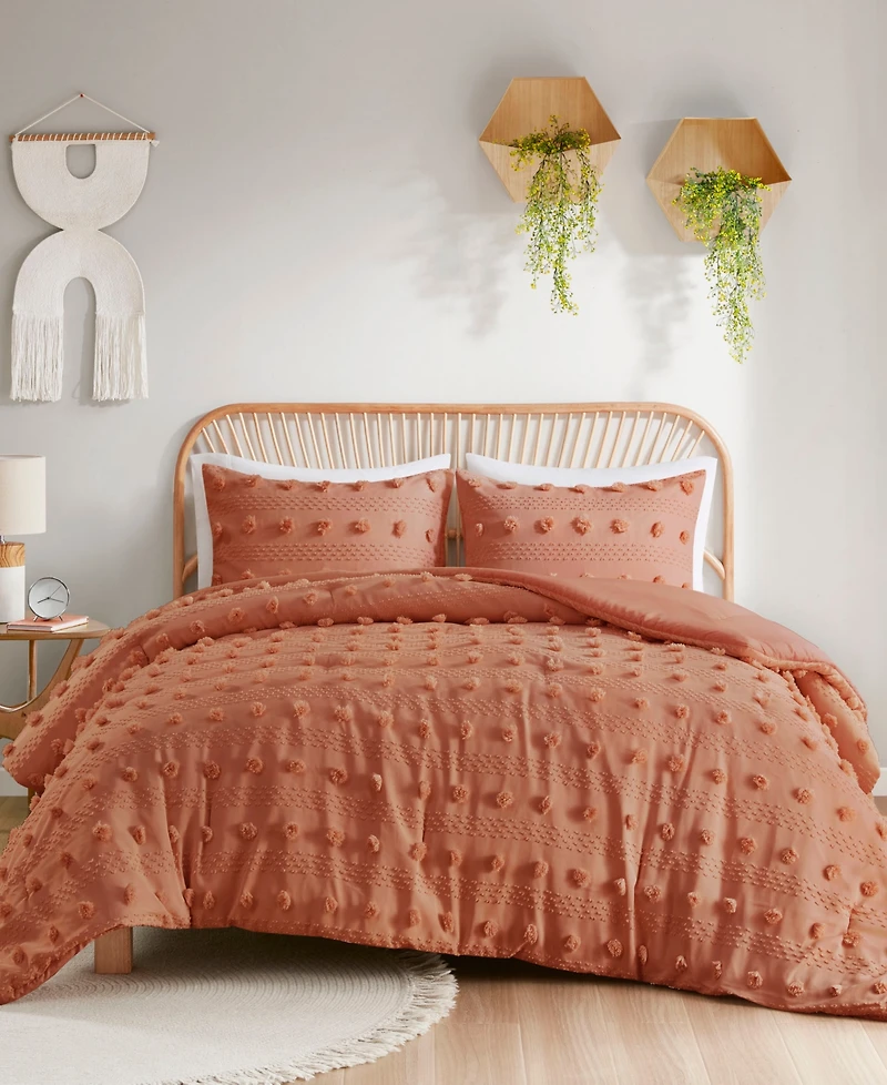 Intelligent Design Lucy Clip Jacquard 3-Piece Comforter Set