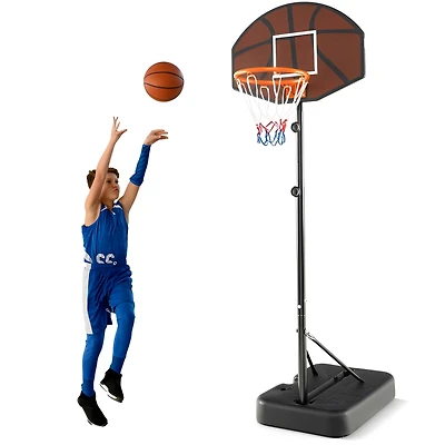 Basketball Hoop 5.6-6.5 Ft Height Adjustable for Kids with Shatterproof Backboard
