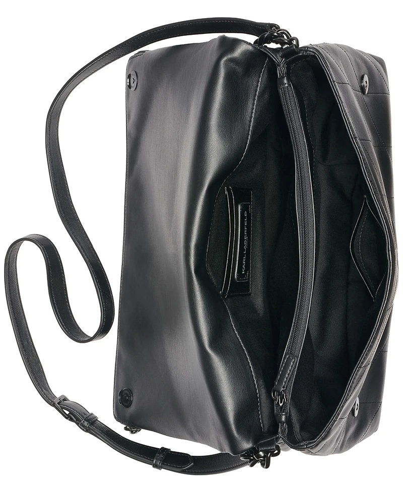 Karl Lagerfeld Paris Lavande Large Leather Shoulder Bag