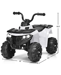 6V Battery Powered Kids Electric Ride on Atv-White
