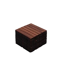 Streamdale Furniture Acacia Hardwood Deck Tiles Striped Pattern, Outdoor Flooring