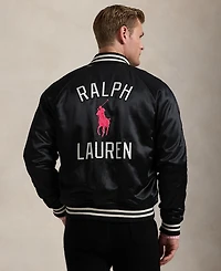 Polo Ralph Lauren Unisex Pink Pony Satin Baseball Jacket