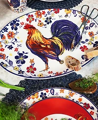 Certified International Morning Rooster Oval Platter