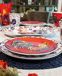 Certified International Morning Rooster Set of 4 Dinner Plates