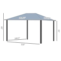 10'x12' Hardtop Aluminum Gazebo with Polycarbonate Roof