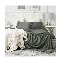 Cosy House Collection 100% Bamboo Viscose - Bed Sheet Set Cooling, Breathable