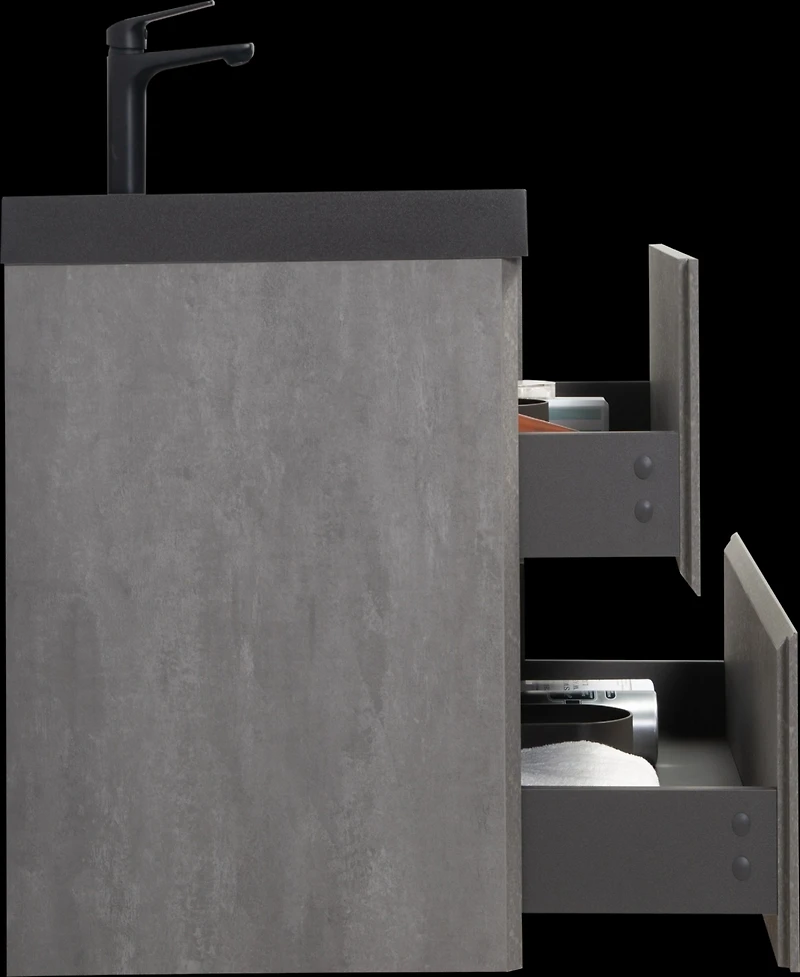 Streamdale 36" Wall-Mounted Vanity with Quartz Top