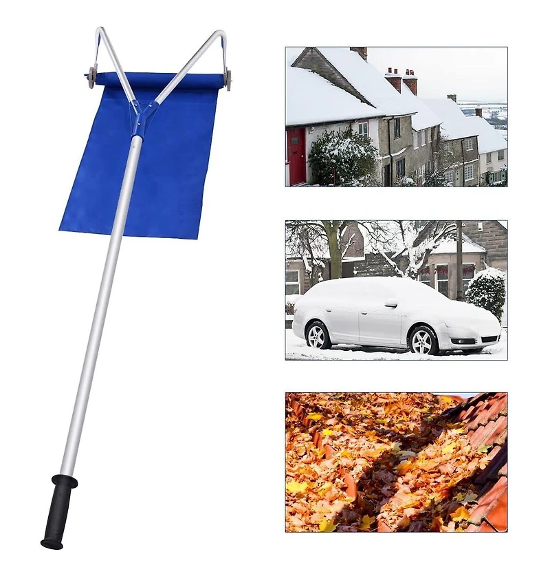 Lightweight Roof Rake Snow Removal Tool 20FT Adjustable Telescoping Handle