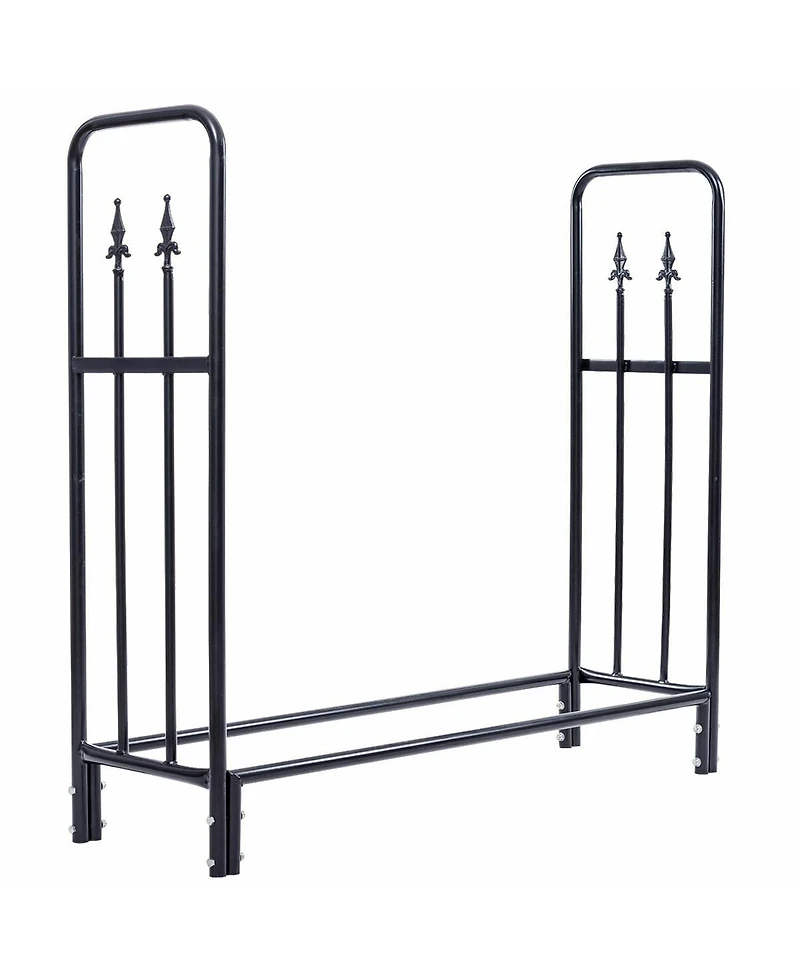 Skonyon 4 Feet Outdoor Heavy Duty Steel Firewood Wood Storage Rack