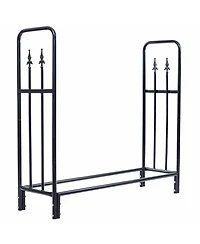 Skonyon 4 Feet Outdoor Heavy Duty Steel Firewood Wood Storage Rack
