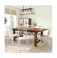 Merrick Lane Mara Solid Wood Dining Chair With Stackable Design, Ornate Seat Back Accenting, And Elegant Finish