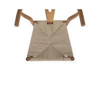 Staci Stack Dining Chair With Y-Back Style Design, Solid Wood Frame, Woven Kraft Paper Rope Seat