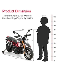 Vebreda 12V Kids Ride-On Motorcycle Aprilia Licensed with Sounds and Music-Red