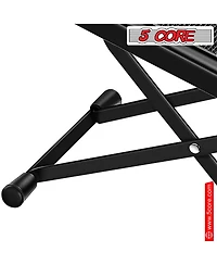 5 Core Guitar Foot Stool Height Adjustable Folding Leg Rest Portable Classical Footrest - Gfs Blk