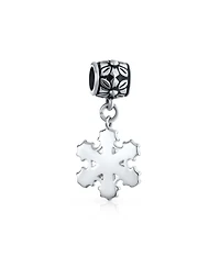 Bling Jewelry Frozen Winter Crystal Dangle Holiday Party Christmas Snowflake Bead Charm For Sterling Silver European Bracelet