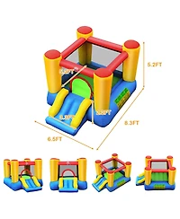 Inflatable Bouncer Kids Slide Bounce House for Indoor Outdoor with 550W Blower