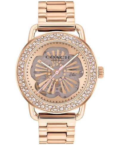 Coach Women's Cruiser Automatic Carnation Gold Stainless Steel Bracelet Watch 37mm